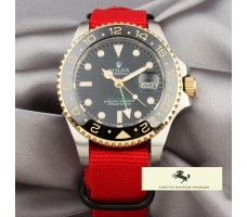 HK1052 ROLEX OYSTER PERPETUAL GMT MASTER 2 KIRMIZI NATO BAND
